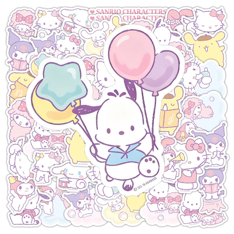 【官方正版授权】三丽鸥贴纸hellokitty凯蒂猫美乐蒂库洛米玉桂狗ipad手机行李箱笔记本水杯粘贴装饰防水贴画,淘宝优惠券,粉丝福利购,淘宝优惠卷