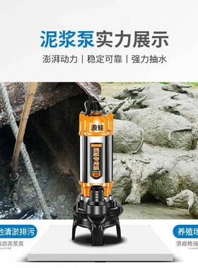 泥浆抽泥泵池塘清SUT淤抽粪水泵20v家用无堵塞淤泥泵沙切2割式污