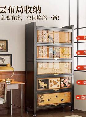中古钢制书架带门防儿收童书柜一体靠墙储物柜尘UED落地置物架风