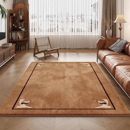 复古风小狗仿羊绒地毯2025新款加厚卧室脚垫地垫客厅防滑茶几毯子 - 图0