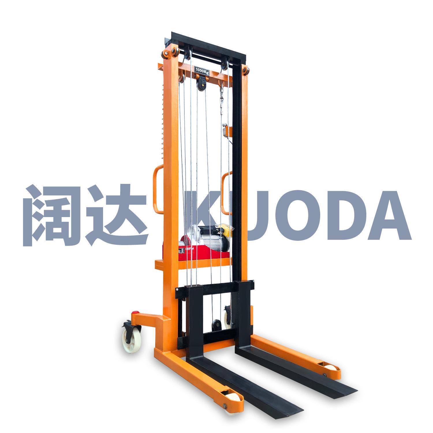 插电堆高车半电动升高220V1t2tt1.6m2m2.5mm插电叉车插电堆高车 - 图3