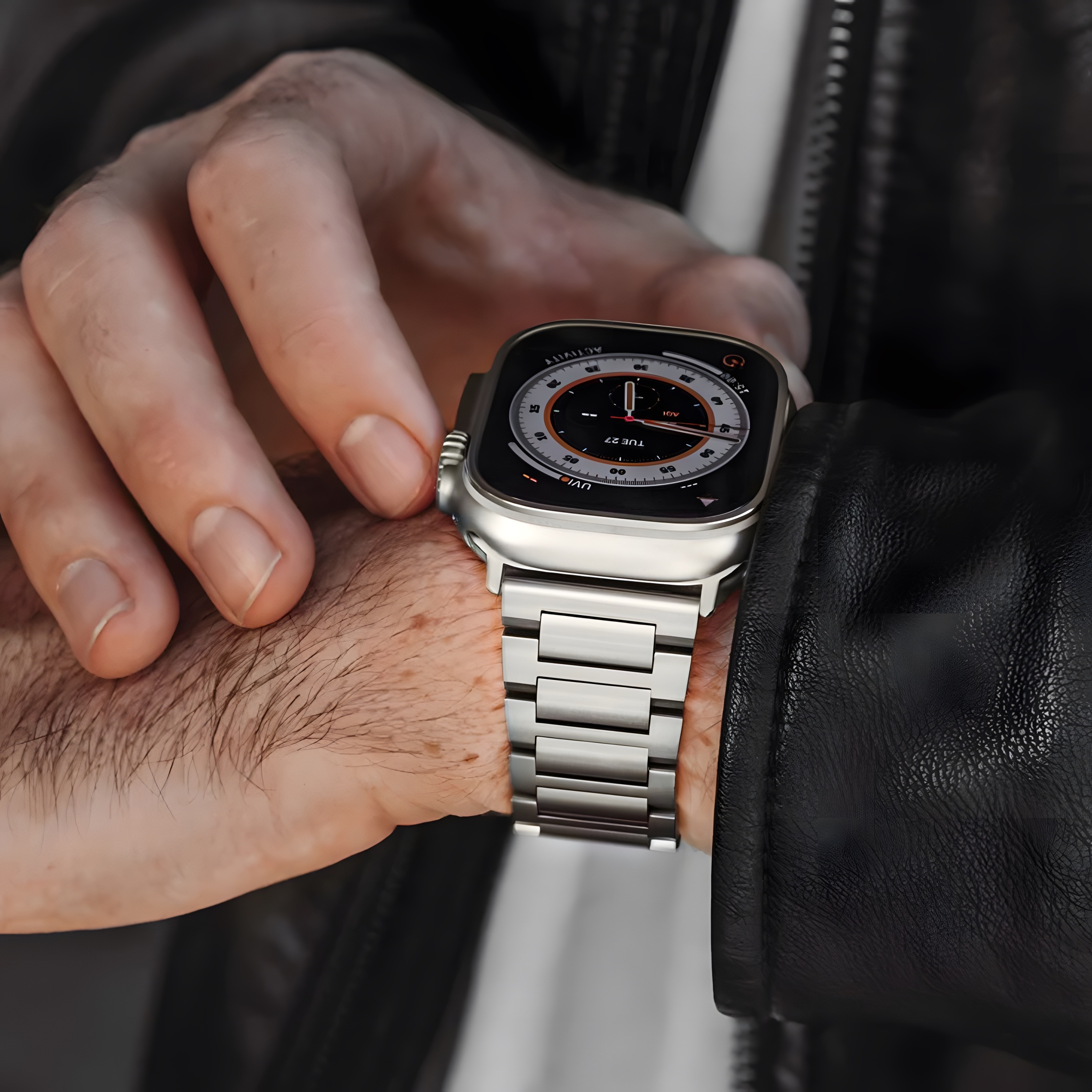 适用AppleWatch Ultra3表带钛合金新款苹果S11手表S10表带iwatch纯钛金属9高级感45mm男款钢带SE创意49mm腕带 - 图0
