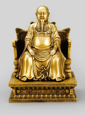 玄天上帝铜像纯铜金殿祖师爷铜像武当山真武大帝玄武神60厘米摆件
