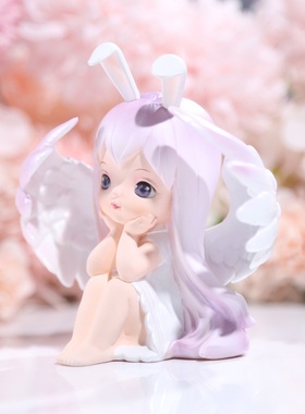 治愈系摆件少女心可爱搪胶创意家居办公桌面安娜天使生日礼物新款