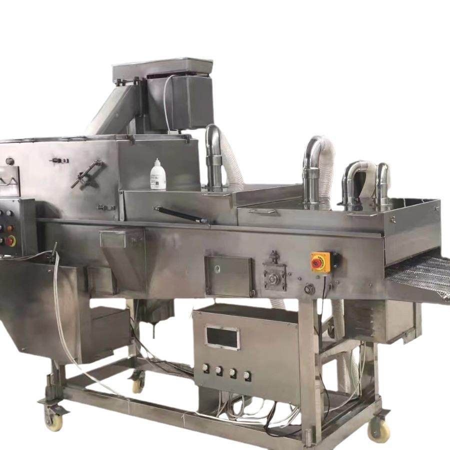 鱼香汉堡肉饼平行式上粉机全自动里脊肉沾粉鳕鱼排裹粉设备,淘宝优惠券,粉丝福利购,淘宝优惠卷