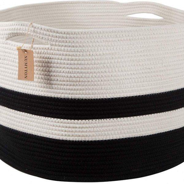 装饰编织棉绳篮洗衣篮婴儿和储物篮儿童洗衣篮毛巾篮超大收纳筐子,淘宝优惠券,粉丝福利购,淘宝优惠卷