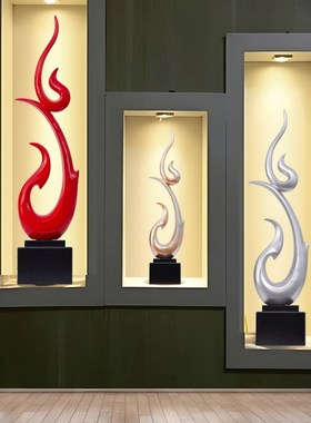 风生水起抽象艺术摆件入户玄关壁龛客厅落地雕塑意式极简竖高装饰