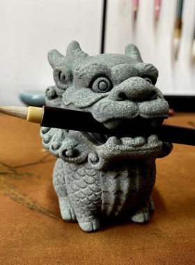 国风石狮子情绪治愈系小玩意茶宠工艺品装饰摆件创意教师学生礼物