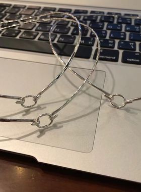 泰国进口精工爆闪切割小众设计s925纯银硬项圈女2025新款轻奢饰品