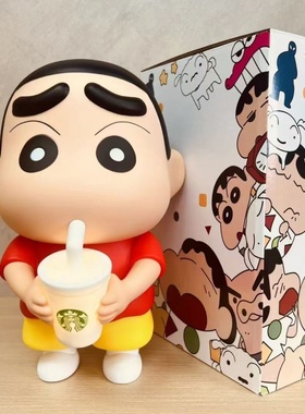 新款奶茶小新蜡笔小新摆件大号手办发光版小夜灯灯彩盒装礼物客厅