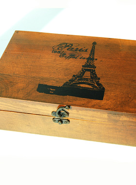 复古做旧木质首饰盒日式高雅装饰艺术收纳盒家居摆件新潮装饰品