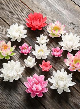 纯手工陶瓷莲花白色粉色黄色艺术品家居搭配博古架根雕摆件