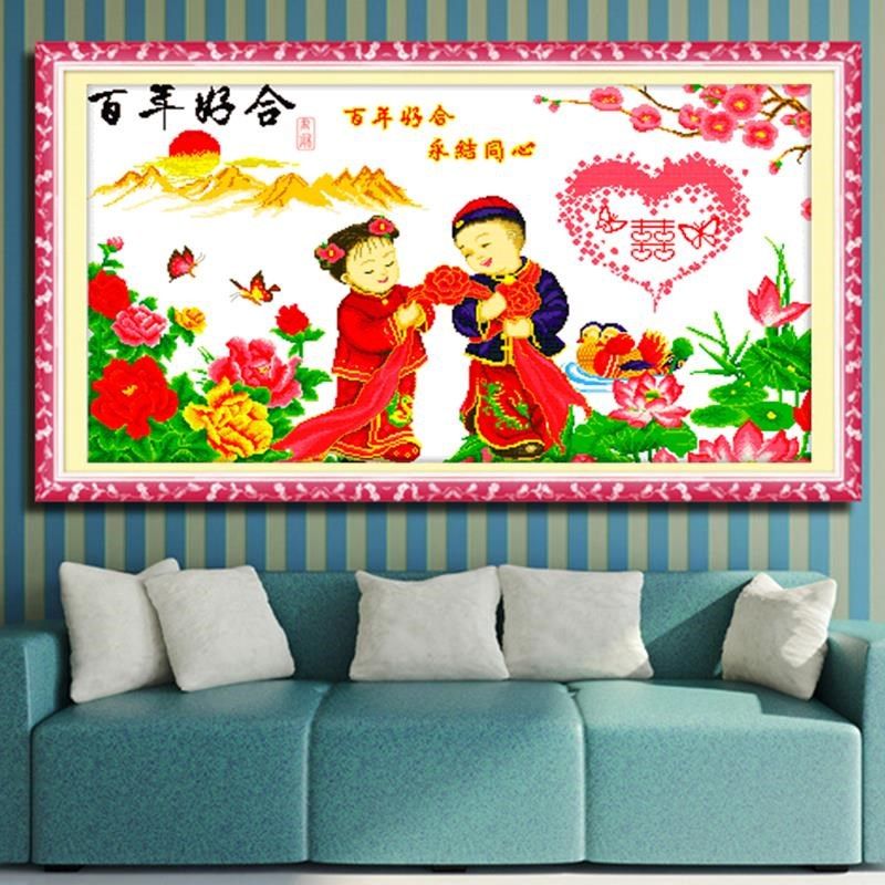 百年好合5D水晶钻石画满钻砖石客厅点粘钻贴钻十字绣新款清新卧室,淘宝优惠券,粉丝福利购,淘宝优惠卷