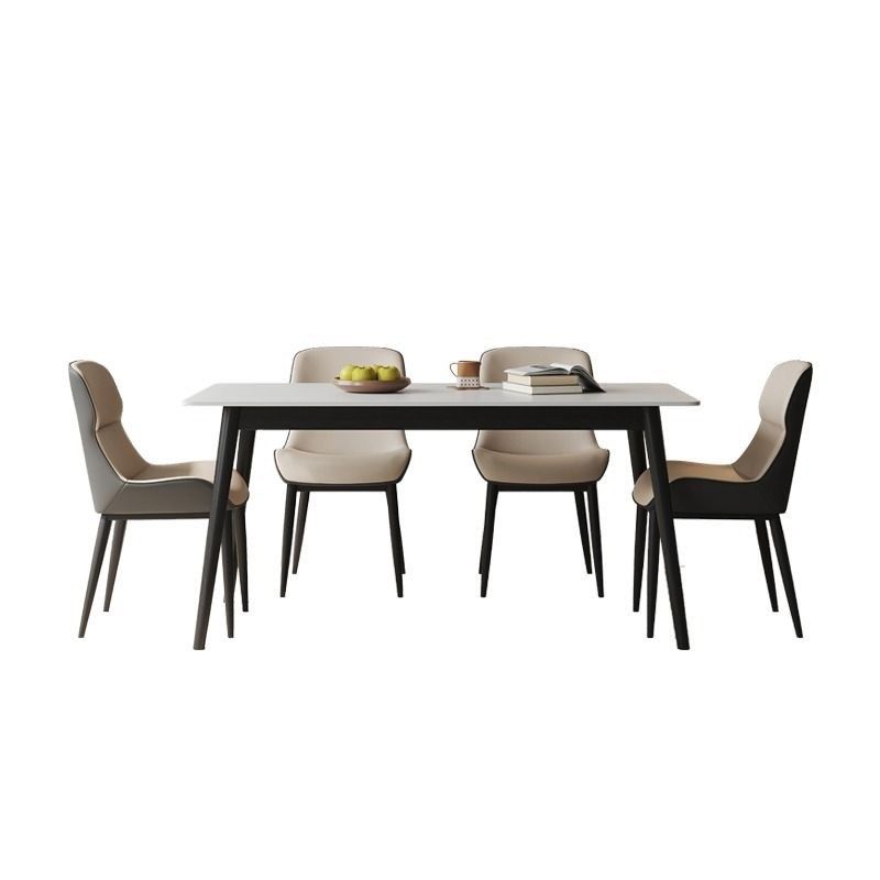 极简岩板餐桌椅组合成套意式轻奢加厚框架纯白岩板小户型家用饭桌,淘宝优惠券,粉丝福利购,淘宝优惠卷