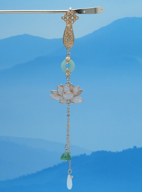 diy国风新中式蝴蝶如意压襟扣流苏吊坠古风汉服旗袍步摇发簪挂饰