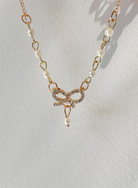 2025新款韩版蝴蝶结珍珠手链女优雅公主风时尚高级饰品赠女友礼品