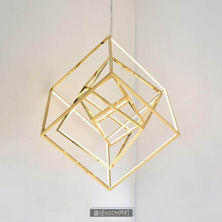 304不锈钢真空镀正形方框灯908吊店酒方售楼部工程几何大吊灯,淘宝优惠券,粉丝福利购,淘宝优惠卷