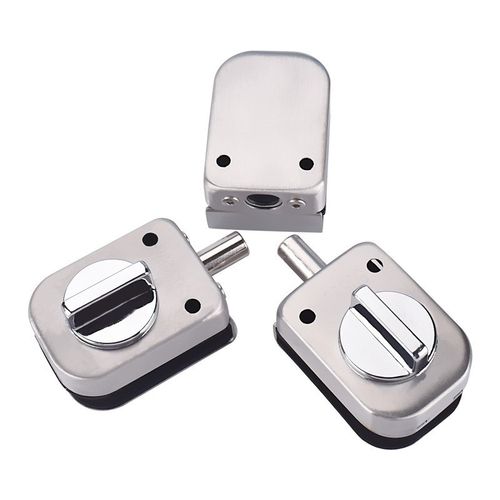 玻璃门锁双门单门免开孔商铺玻璃锁地锁推拉双开S门锁具插销无框 - 图0