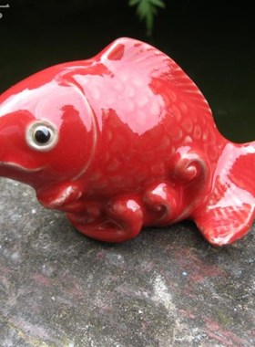 中式陶瓷流水喷水锦鲤鱼循环摆件家居庭院配件假山造景制氧装饰品