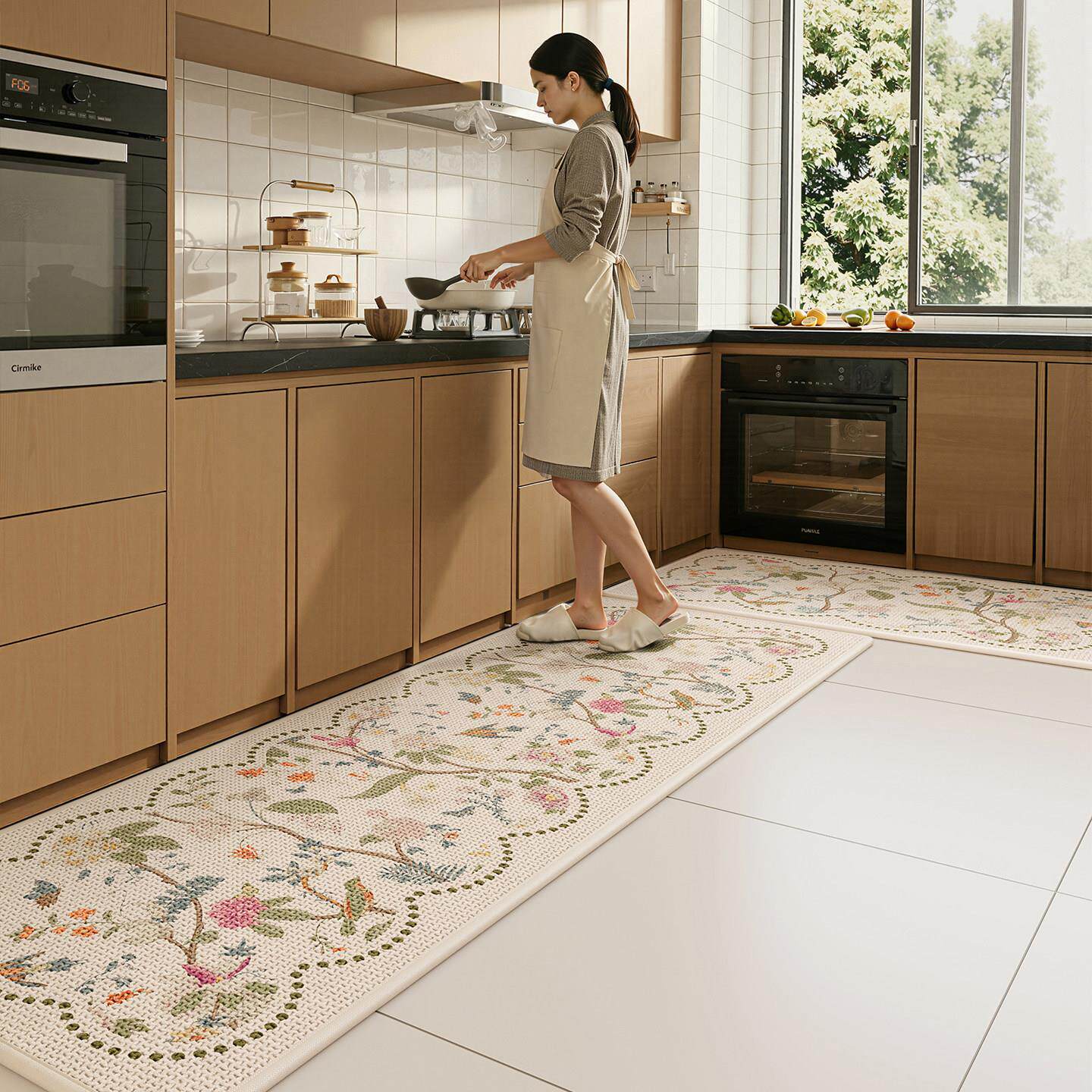 Kitchen floor mats, absorbent foot mats, dirt-resistant, anti-fouling, anti-slip, anti-fall woven mats, bathroom door soft pads, wear-resistant carpets