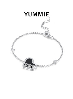 优米珠宝心琴手链S925黑玛瑙