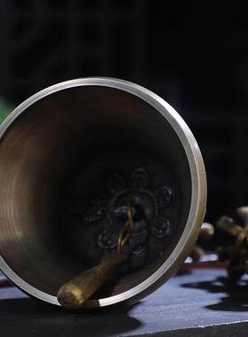 尼泊尔九股金刚铃杵套铜雕花藏式铃铛藏传密宗法器供具精品摆件