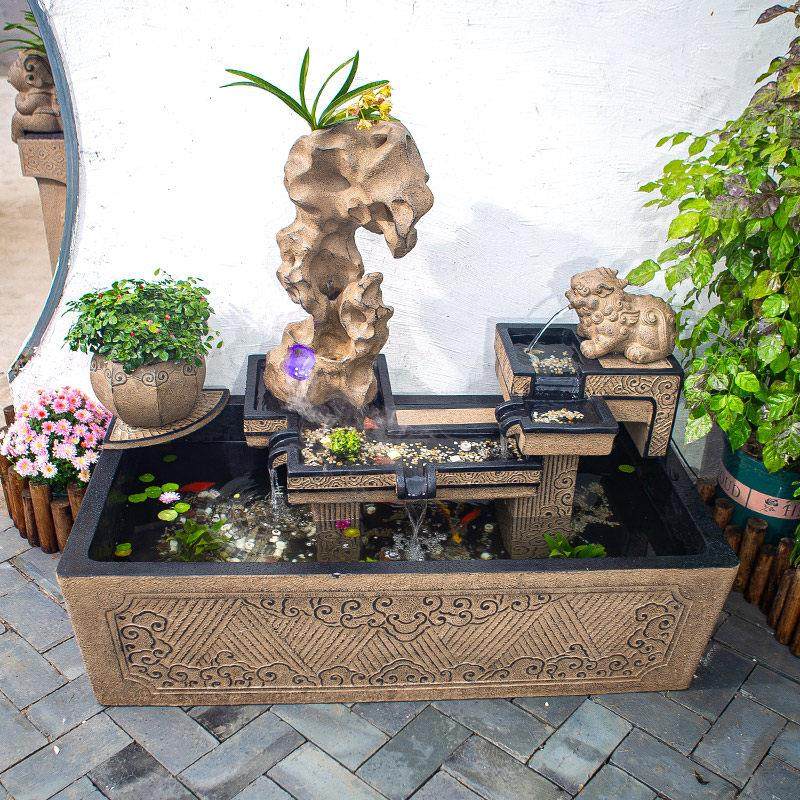 户外假山流水喷泉鱼缸摆件水景阳台庭院花园布置装饰造景景观鱼池,淘宝优惠券,粉丝福利购,淘宝优惠卷