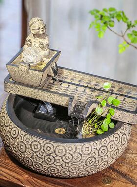 汉韵堂招财流水摆件前台办公室门厅生财桌面喷泉水景高档开业礼品