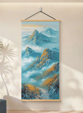 日照金山玄关装饰画背有靠山挂画