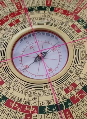 吉福堂大字体纯铜高精度罗盘专业正品8寸风水罗盘三合一新型综合