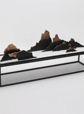 现代新中式假山摆件艺术家居饰品客厅茶室茶几玄关柜中式软装饰品