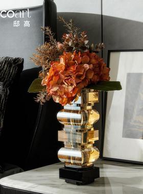邸高家居商业空间软装房间氛围感装饰玻璃小花瓶花器花束花艺摆件