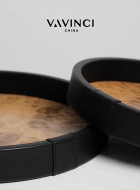 梵其现代轻奢皮质几何托盘家居衣帽间高质感收纳盘样板间装饰摆件