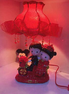 采购产品创意婚礼台灯，嫁妆灯用品，婚礼房间床头红对，新婚夫妇