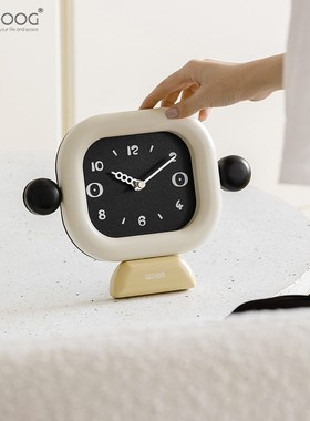 EMITDOOG奶油风创意时钟表客厅玄关摆件电视柜轻奢家居桌面装饰品
