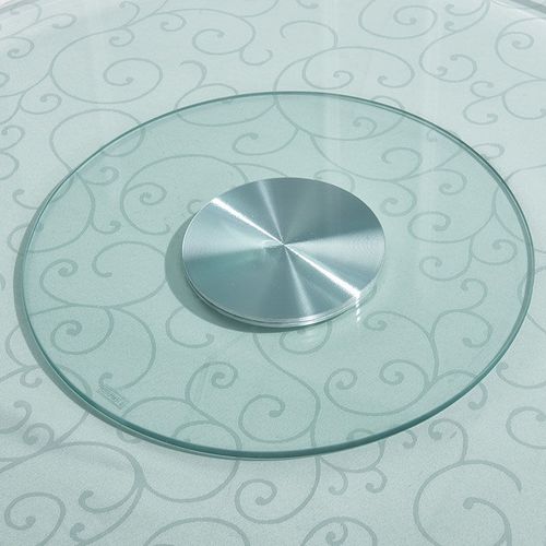 转盘餐桌钢化玻璃包邮家用t转盘底座转台玻璃圆桌旋转转盘钢化玻 - 图3