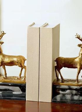 纯铜轻奢摆件欧式现代招财鹿座钟小提琴玄关书房茶几客厅艺术摆设