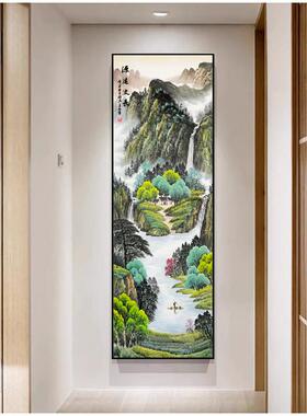 八方聚财山水画聚宝盆旭日东升窄