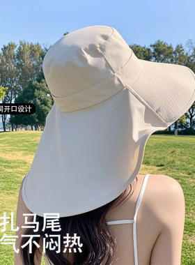 户外防紫外线遮阳帽大帽檐渔夫帽