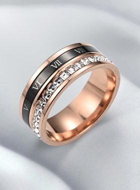 2025新款欧美风尚小众轻奢钛钢电镀女士高级感戒指批发潮流饰品