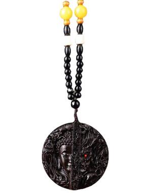 紫光檀一念之间手把件实木人物吊坠车挂随身盘玩工艺品装饰品