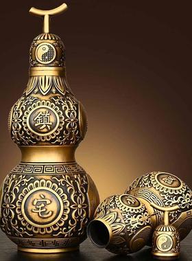 包邮开口铜葫芦纯铜镇宅葫芦纳福小号卧室家居装饰品福禄摆件挂件