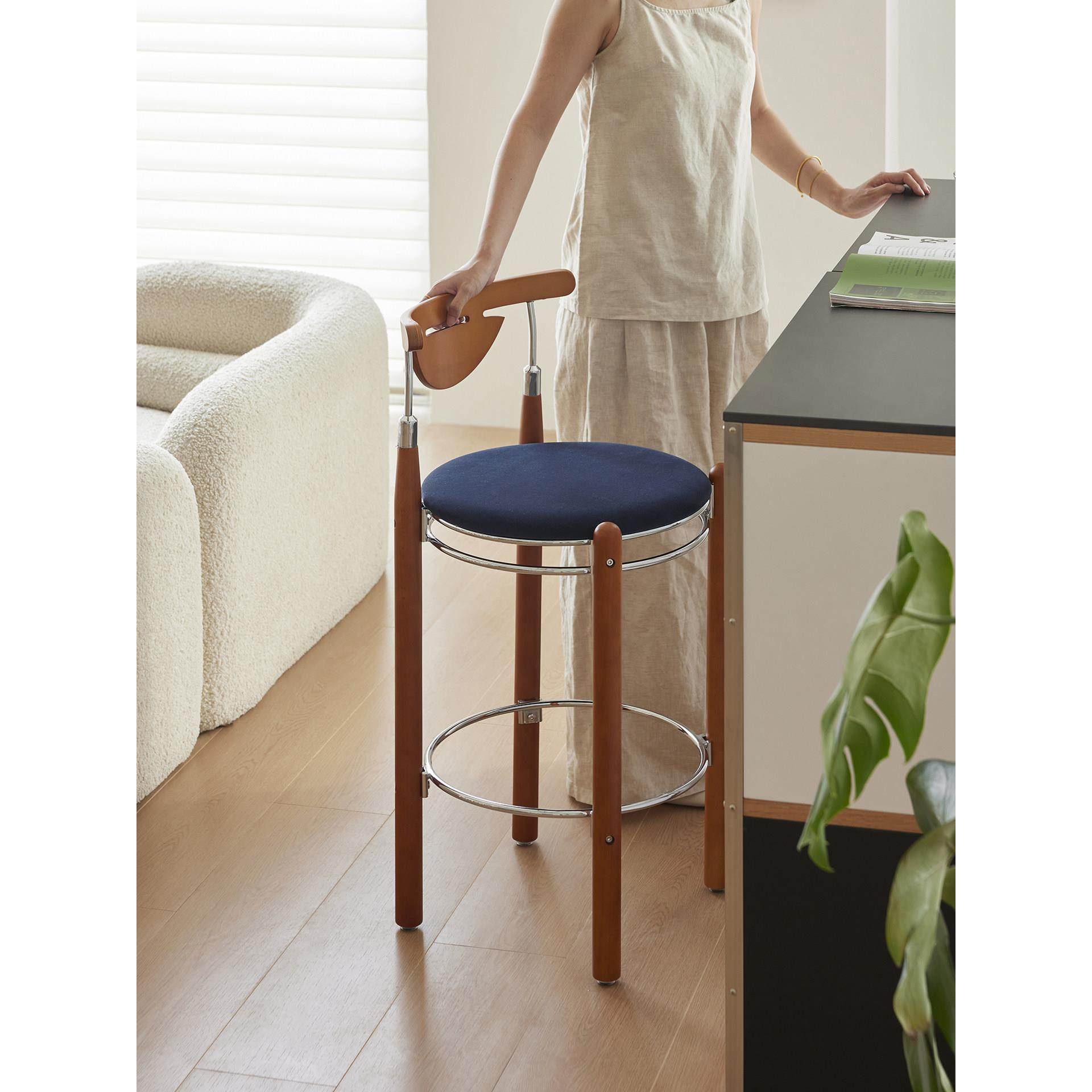 小卡家居北欧家用中古吧椅餐厅岛台高脚凳覆古吧台椅餐椅咖啡椅子,淘宝优惠券,粉丝福利购,淘宝优惠卷