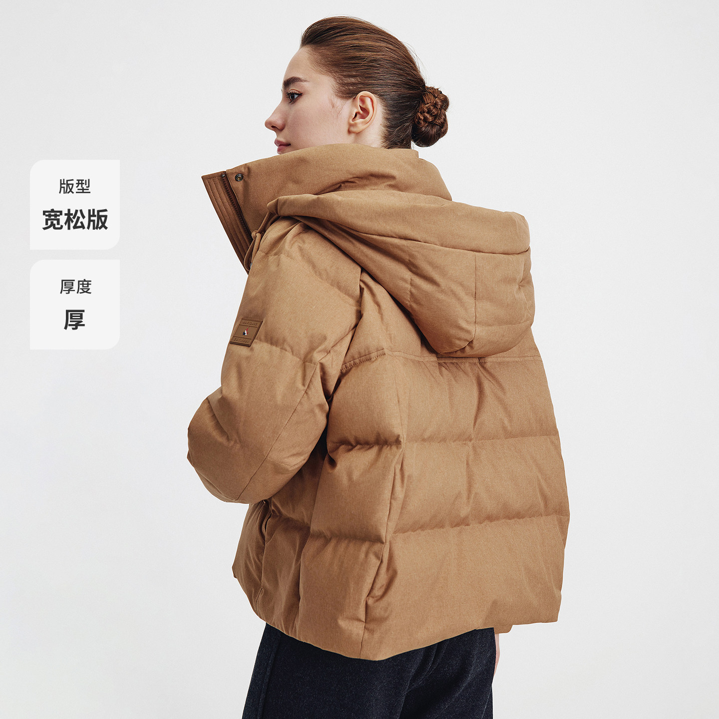 【k姐推荐】Navigare小帆船短款连帽羽绒服女冬新款鸭绒保暖外套