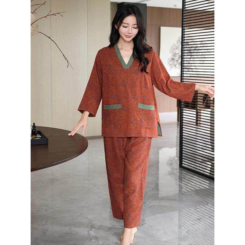 芈竹 纯棉长款家居睡衣女款软棉汗蒸服情侣款大码男款浴衣桑拿服,淘宝优惠券,粉丝福利购,淘宝优惠卷