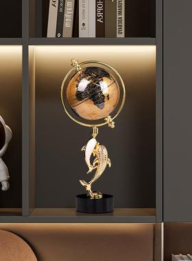 办公室桌地球仪摆件领导轻奢高档高级高端大气客厅装饰艺术工艺品