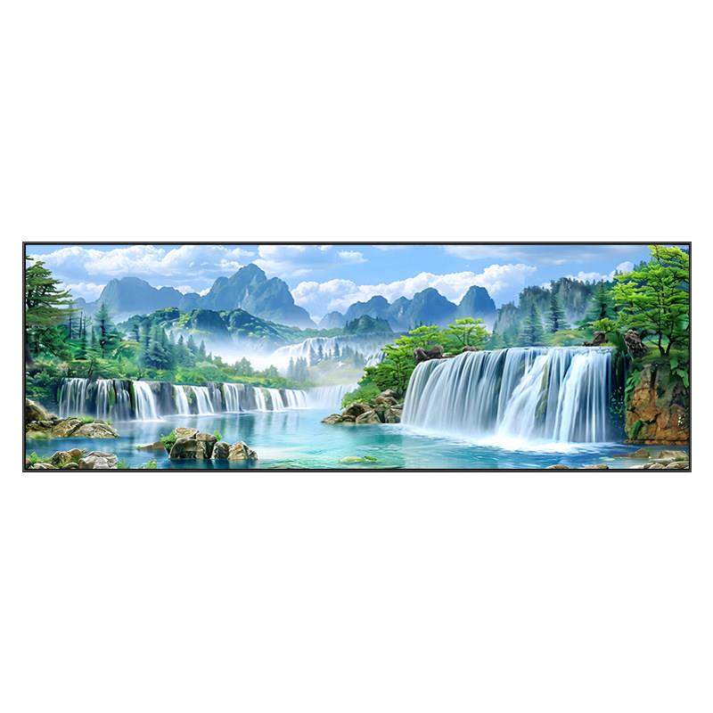 2025新款钻石画 画满钻客厅风景山水画 画点黏钻十字绣流水生财5D,淘宝优惠券,粉丝福利购,淘宝优惠卷