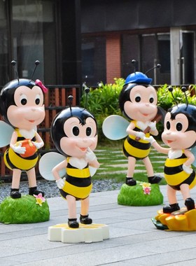 卡通蜜蜂动物玻璃钢雕塑户外摆件公园林景区昆虫小品装饰商场美陈