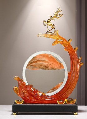 风生水起流沙画摆件家居电视柜酒柜办公室装饰品开业乔迁礼品