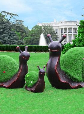 户外仿真绿植大象长颈鹿雕塑草皮熊猫动物摆件花园草坪幼儿园装饰